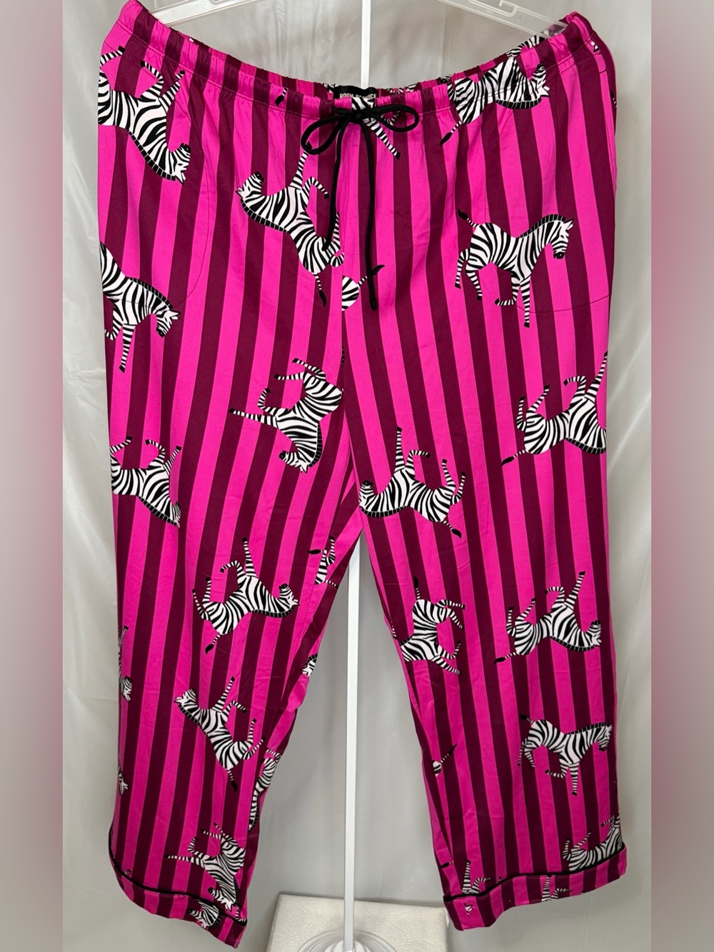 Room Service Zebra Pajama Pants XXL Pink Striped Lounge Sleep Pants